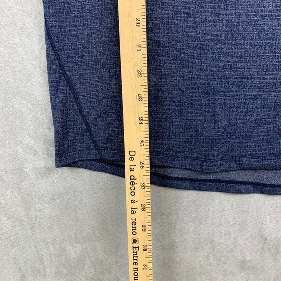 Lululemon Men Shirt Medium Blue Heather In Mind Short Sleeve Performance Stretch - Picture 4 of 6